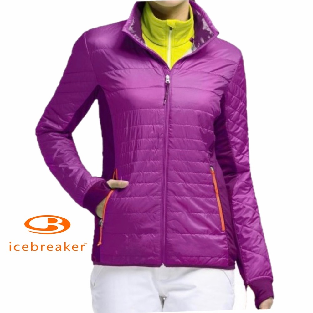 ICEBREAKER MerinoLoft Helix Jacket Merino Wool Magenta Size Small